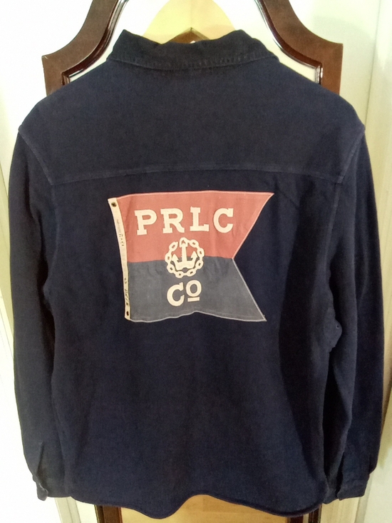 Ralph Lauren Other - Ralph Lauren Navy Shirt Jacket with Red & Light Blue Flag Patch